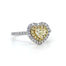 Load image into Gallery viewer, 18ct White Gold & Yellow Gold, 4.04tcw Yellow and White Diamond Cluster Ring
