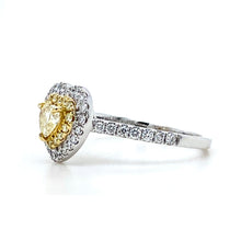 Load image into Gallery viewer, 18ct White Gold & Yellow Gold, 4.04tcw Yellow and White Diamond Cluster Ring