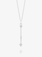 Load image into Gallery viewer, White Topaz North Star Arrow Necklace, Sterling Silver