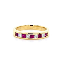 Load image into Gallery viewer, 18ct Yellow Gold, 0.28ct Ruby & Diamond Eternity Ring