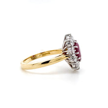 Load image into Gallery viewer, 18ct Yellow & White Gold, 1.45ct Ruby & Diamond Cluster Ring
