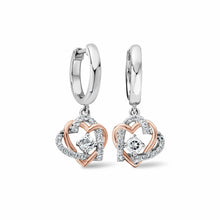 Load image into Gallery viewer, Forever Yours Heart Drop Earrings with Topaz, Sterling Silver & Welsh Gold