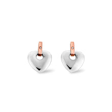 Load image into Gallery viewer, Cariad® Stud Earrings with Diamonds, Sterling Silver & Welsh Gold