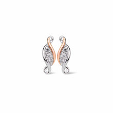 Load image into Gallery viewer, Past Present Future® Earrings with Topaz, Sterling Silver & Welsh Gold