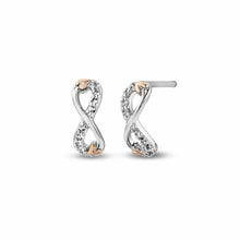 Load image into Gallery viewer, Tree of Life® Infinity Stud Earrings with Topaz, Sterling Silver & Welsh Gold