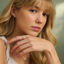 Load image into Gallery viewer, Tree of Life® Infinity Stud Earrings with Topaz, Sterling Silver & Welsh Gold