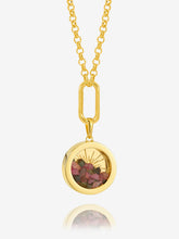 Load image into Gallery viewer, Hardware Tourmaline Deco Sun Amulet Necklace, Goldplate