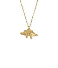 Load image into Gallery viewer, Teeny Tiny Stegosaurus Necklace, 18ct Yellow Gold