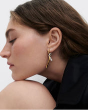 Load image into Gallery viewer, Pavé Twist Hoops, Goldplate