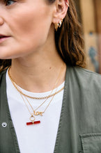 Load image into Gallery viewer, Vitality Carnelian T-Bar Necklace, Gold