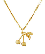 Load image into Gallery viewer, Small & Sweet Cherry Necklace, Goldplate