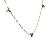 Load image into Gallery viewer, 9ct Yellow Gold, 0.30ct Emerald & Diamond Necklace