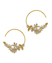 Load image into Gallery viewer, Spring Posy Bee Fine Hoop Earrings, Silver & Goldplate