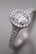 Load image into Gallery viewer, Platinum, 0.70ct D VS2 Mined Diamond Cluster Ring