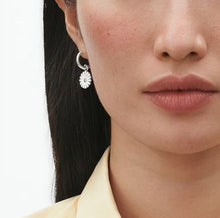 Load image into Gallery viewer, Daisy Drop Earrings, Sterling Silver & Enamel