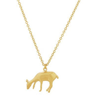 Load image into Gallery viewer, Grazing Doe Necklace, Goldplate