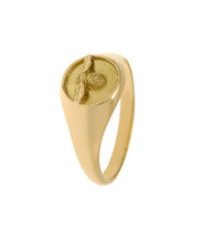 Load image into Gallery viewer, Signet Ring with Itsy Bitsy Bee, 18ct Yellow Gold