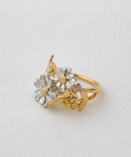Load image into Gallery viewer, Posy Bloom Bee Ring, Silver & Goldplate