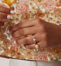 Load image into Gallery viewer, Honey Bee Signet Ring, Goldplate