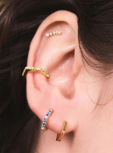 Load image into Gallery viewer, Hexagon Huggie Hoop, Solid 9ct White Gold