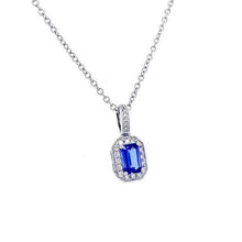 Load image into Gallery viewer, 18ct White Gold, 0.63ct Tanzanite & Diamond Cluster Pendant