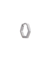 Load image into Gallery viewer, Hexagon Huggie Hoop, Solid 9ct White Gold