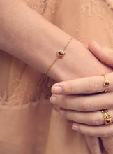 Load image into Gallery viewer, Electric Love Garnet Heart Bracelet, Gold