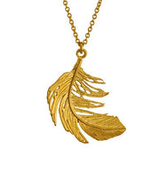 Load image into Gallery viewer, Big Feather Necklace, Goldplate