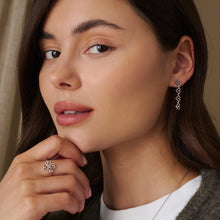 Load image into Gallery viewer, Tree of Life® Heart Drop-Stud Earrings, Sterling Silver & Welsh Gold