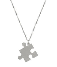 Load image into Gallery viewer, Floral Puzzle Piece Necklace, Sterling Silver
