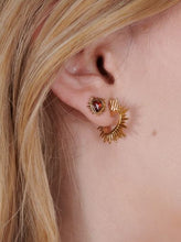 Load image into Gallery viewer, Electric Love Heart Hoop Earrings, Goldplate