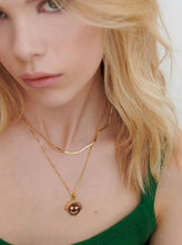 Load image into Gallery viewer, Rainbow Happy Face Spinning Necklace, Goldplate