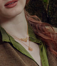 Load image into Gallery viewer, Scampering Squirrel Inline Branch Necklace, Goldplate