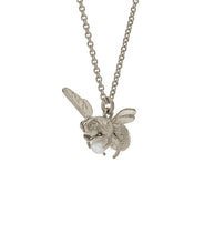 Load image into Gallery viewer, Flying Bee Pearl Necklace, Sterling Silver