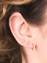 Load image into Gallery viewer, Hexagon Huggie Hoop, Solid 9ct Gold & Diamond