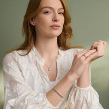 Load image into Gallery viewer, Celebration Tennis Bracelet with Topaz, Sterling Silver & Welsh Gold