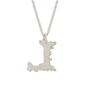 Load image into Gallery viewer, Floral Letter 'L' Necklace, Sterling Silver