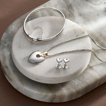 Load image into Gallery viewer, Cariad® Stud Earrings, Sterling Silver & Welsh Gold