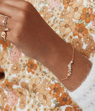Load image into Gallery viewer, In-Line Garden Gathering Bracelet with Itsy Bitsy Bee, Silver & Goldplate