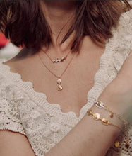 Load image into Gallery viewer, Love of Nature Heart & Flower Drop Necklace, Goldplate