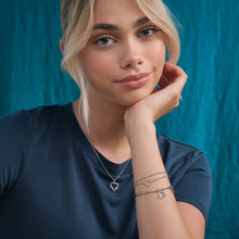 Load image into Gallery viewer, Past Present Future® Heart Affinity Bracelet with Topaz, Sterling Silver & Welsh Gold