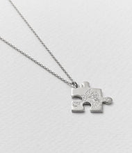 Load image into Gallery viewer, Floral Puzzle Piece Necklace, Sterling Silver