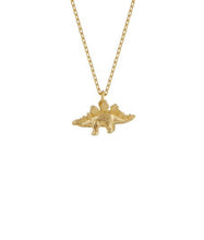Load image into Gallery viewer, Teeny Tiny Stegosaurus Necklace, 18ct Yellow Gold