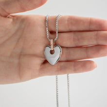 Load image into Gallery viewer, Cariad® Big Heart Pendant with Diamond, Sterling Silver & Welsh Gold