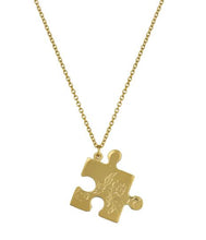 Load image into Gallery viewer, Floral Puzzle Piece Necklace, Goldplate