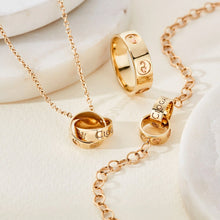 Load image into Gallery viewer, Tree of Life® Insignia Linked Ring Necklace, 9ct Yelow Gold & Welsh Gold