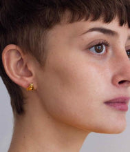 Load image into Gallery viewer, Large Honey Bee Studs, Sterling Silver