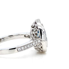 Load image into Gallery viewer, Platinum, Aquamarine & Diamond Cluster Ring