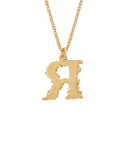 Load image into Gallery viewer, Floral Letter 'R' Necklace, Goldplate