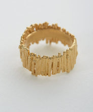 Load image into Gallery viewer, Tree Bark Wide Ring, Goldplate